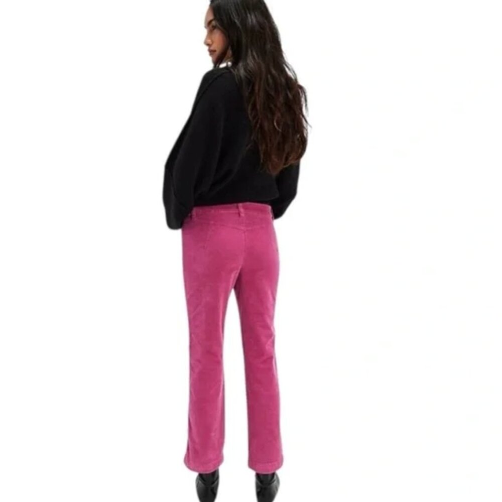 NWOT Free People High Time Velvet Kick Flare Pants In Very Berry SZ-0 - Picture 4 of 9